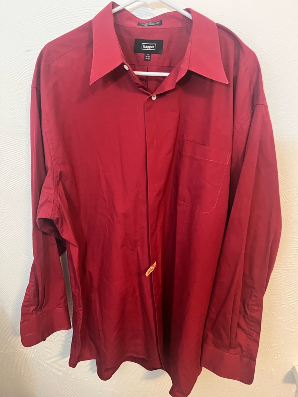 Haggar Men’s Red Long-Sleeve Dress Shirt